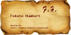 Fekete Humbert névjegykártya